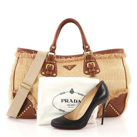 prada paglia tote